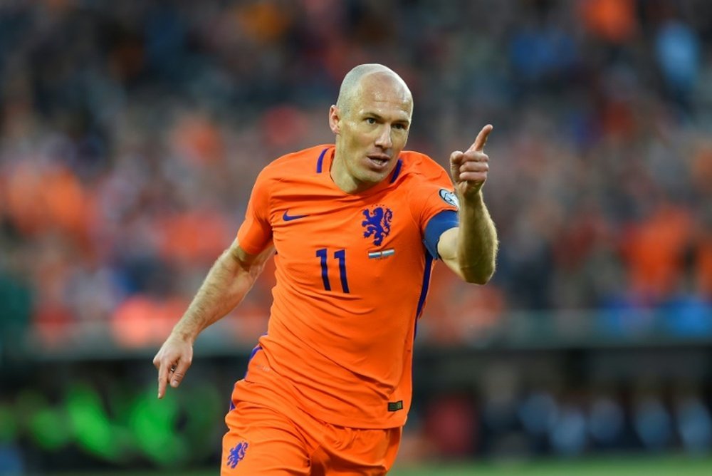 Arjen Robben a montré la voie aux Pays-Bas face au Luxembourg en qualifications du Mondial. AFP