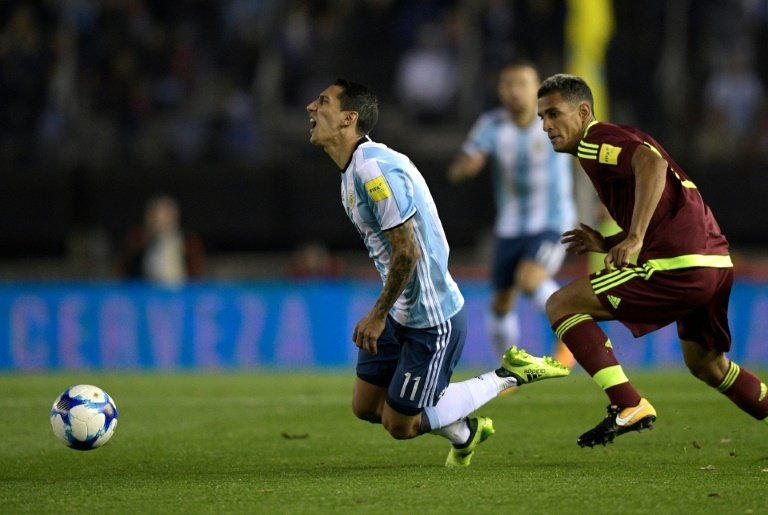 Di Maria picked up the injury in Argentina's World Cup qualifier against Venezuela. AFP