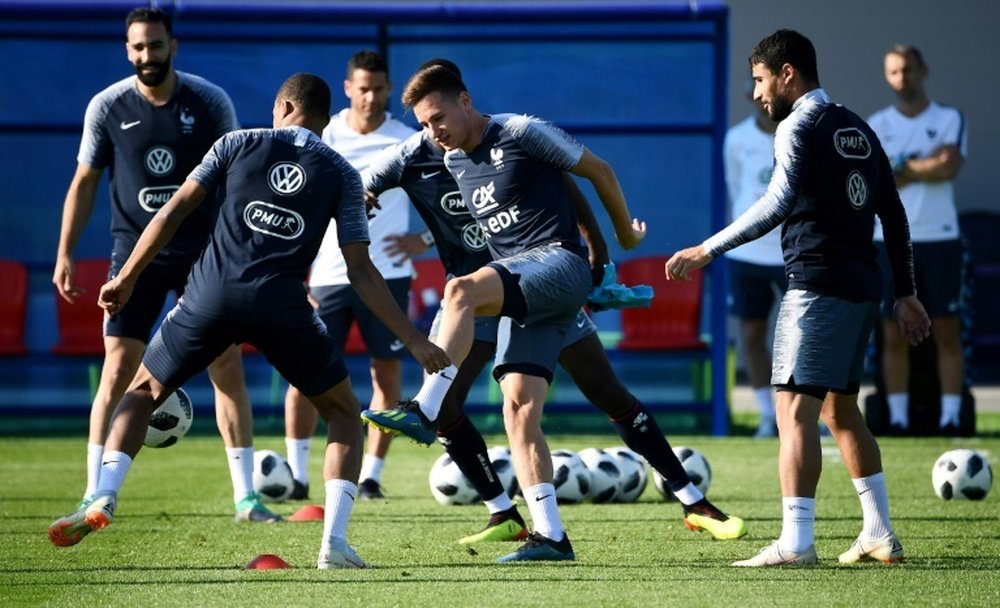 Séance d'entraînement de l'équipe de France. AFP
