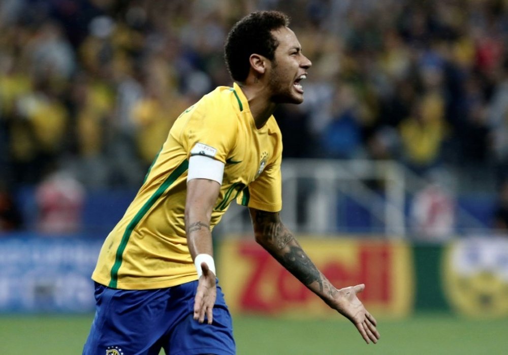 Neymar lors du match contre le Paraguay à l'issue duquel le Brésil s'est qualifié pour Mondial. AFP