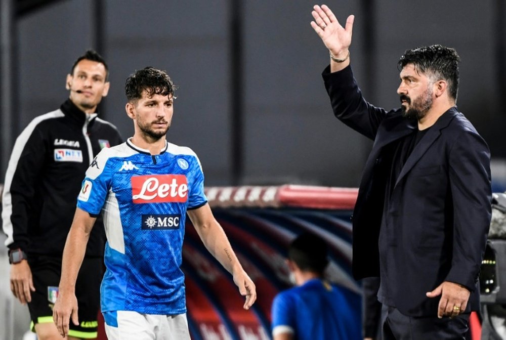 Gattuso dio valor al partido ante la Real. AFP