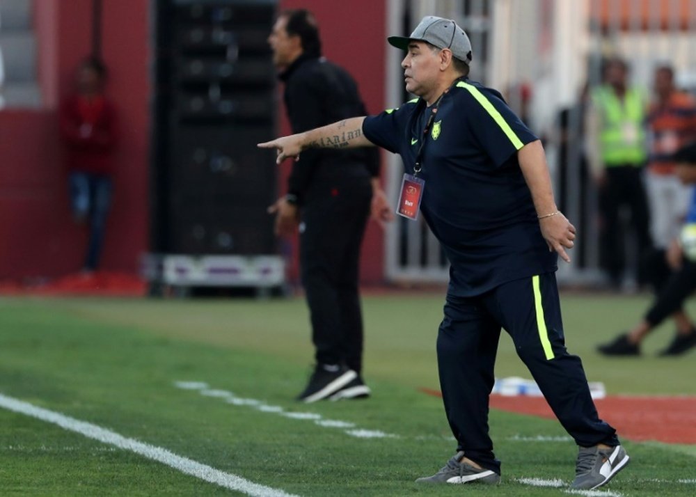 Maradona n'est plus l’entraîneur de d'Al Fujairah. AFP