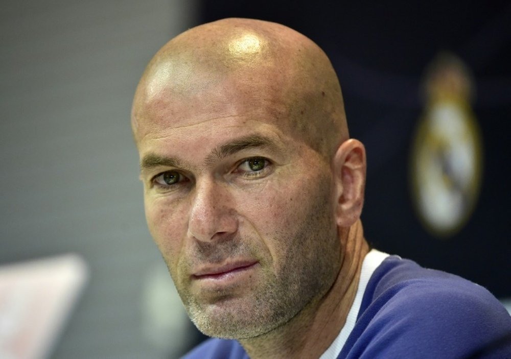 Zidane fala sobre o próximo jogo em conferência de imprensa. AFP