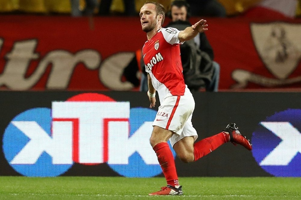 L'attaquant Valère Germain, auteur d'un doublé pour Monaco contre Marseille. AFP