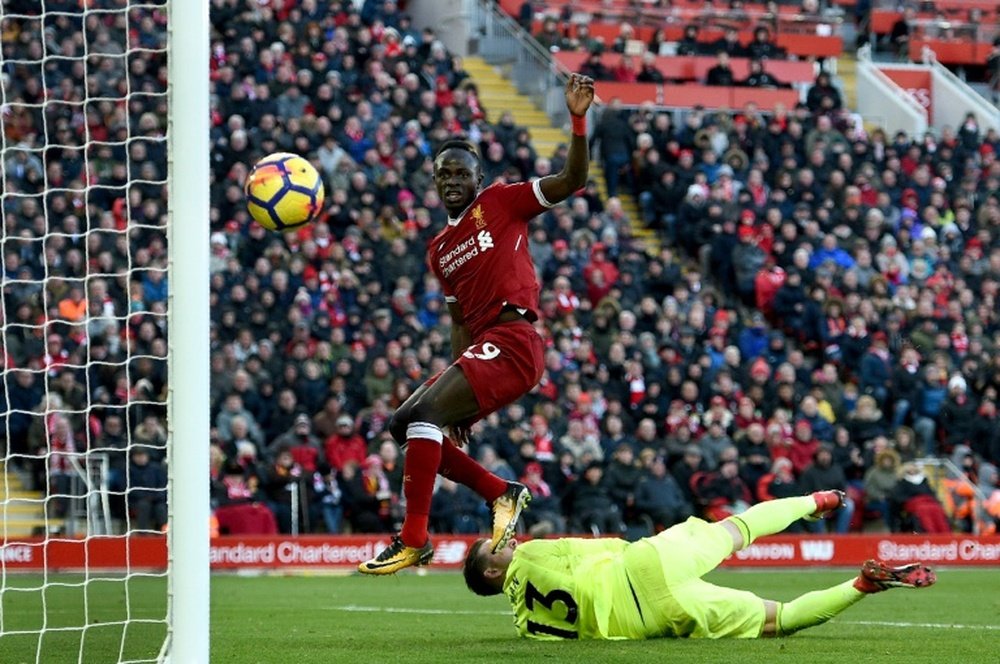 Mane scored Liverpool's fourth on Saturday. AFP