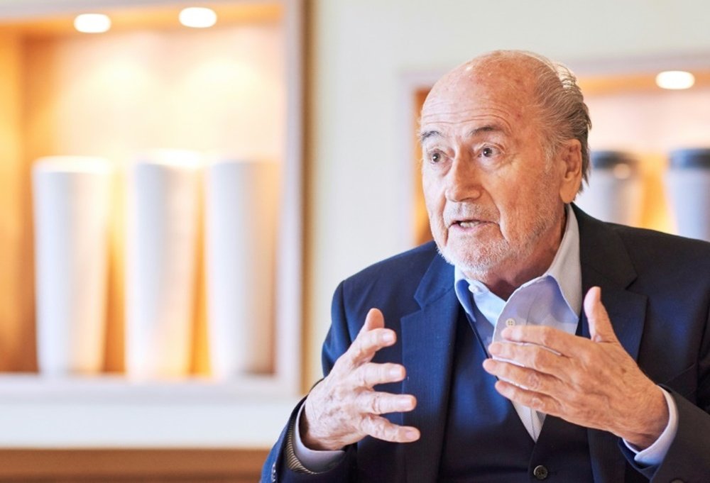 L'ancien président de la Fifa Sepp Blatter lors dun interview. AFP