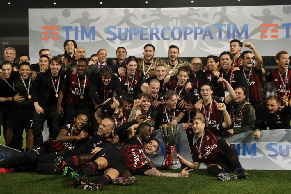 El Milan ha vuelto a conquistar un título cinco años después. AFP