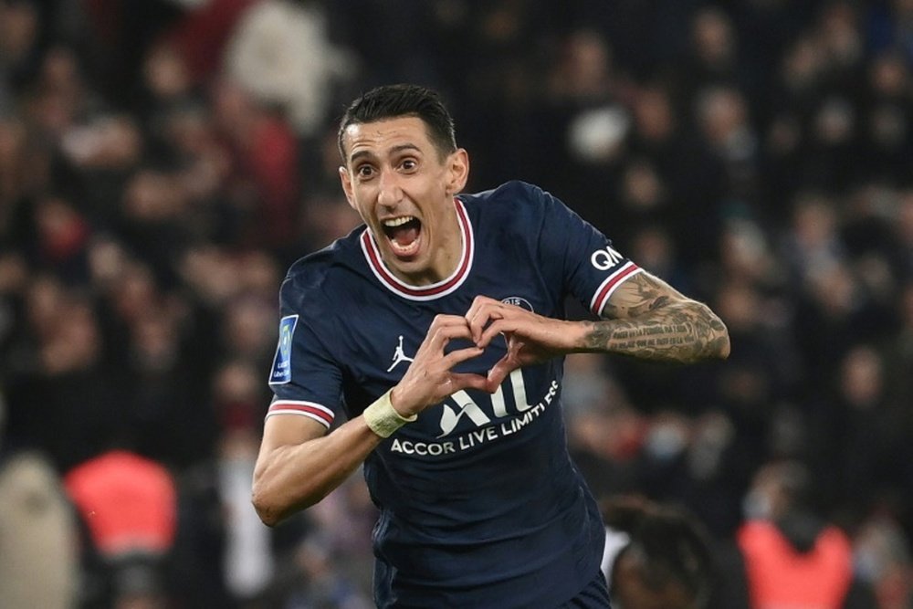 Di Maria's contract at PSG expires in June 2022. AFP