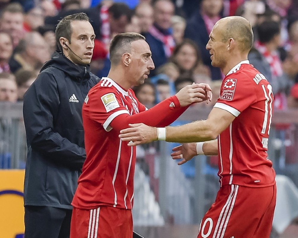 Ribéry y Robben pondrán punto y final a su etapa en Múnich. AFP