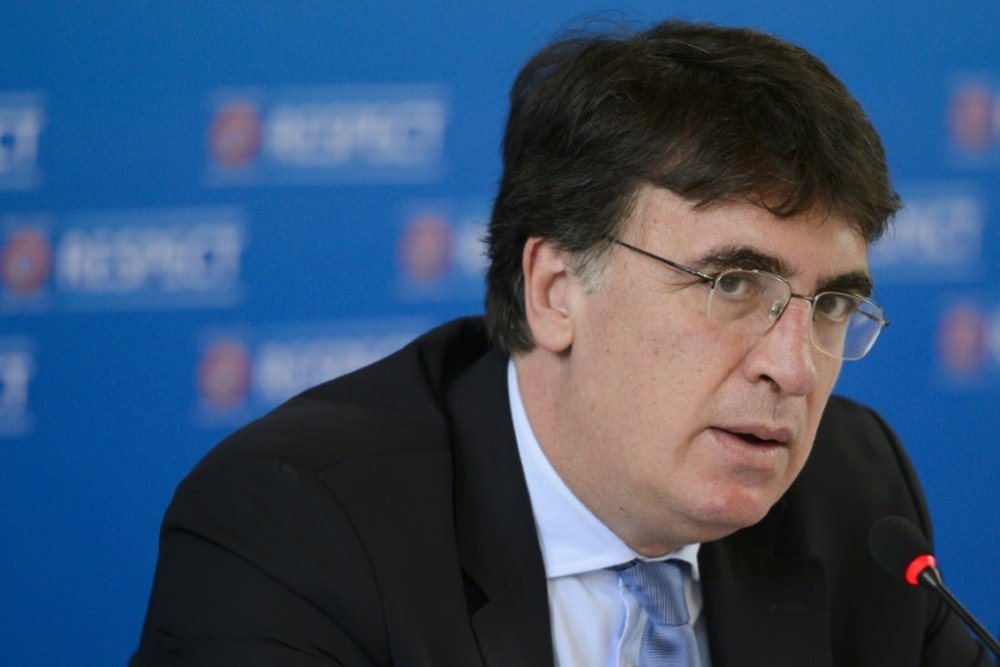 La sanción de la UEFA al Skënderbeu fue ratificada por el TAS. AFP
