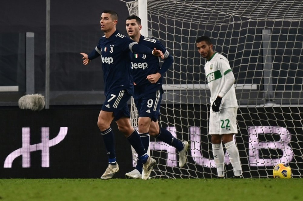 Cristiano marcó ante el Sassuolo. AFP