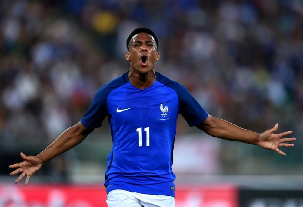 Anthony Martial has been given a rare start by Didier Deschamps. AFP