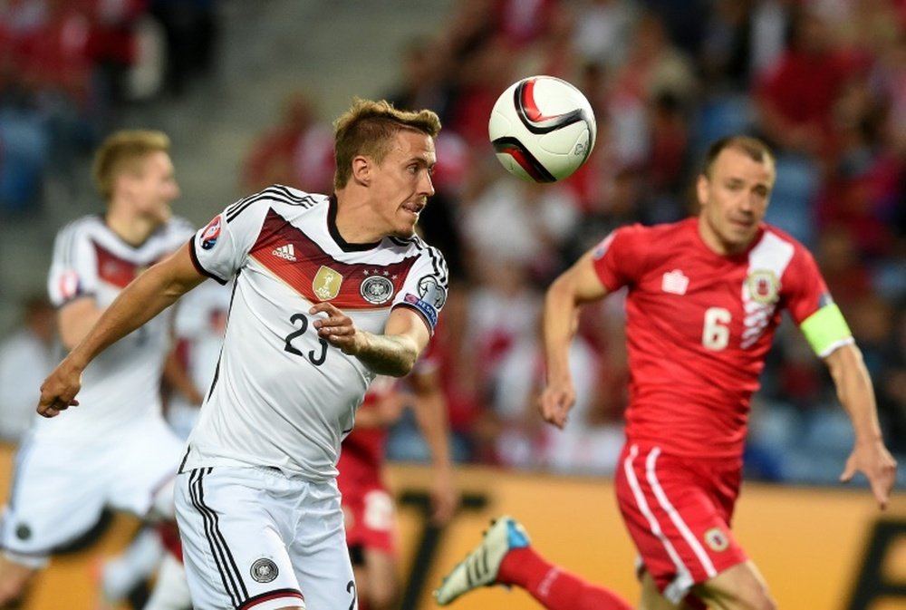 Max Kruse lors du match Gibraltar-Allemagne, le 13 juin 2015 à Faro