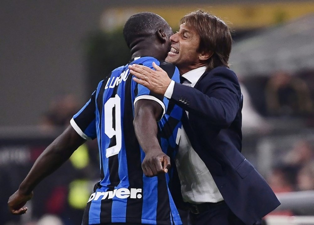 Romelu Lukaku sous le charme d'Antonio Conte. afp