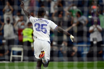 Jugar en el Madrid es un sueño hecho realidad para Camavinga. AFP/Archivo
