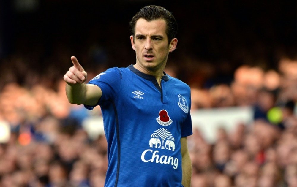 Leighton Baines will leave Everton in the summer. AFP