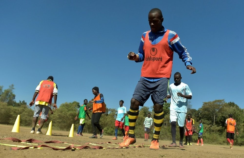 Players train in Kenya. AFP