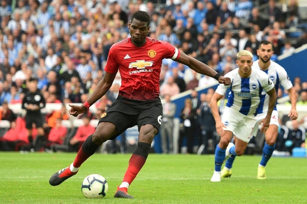 Pogba scored a penalty in United's 3-2 defeat to Brighton. AFP