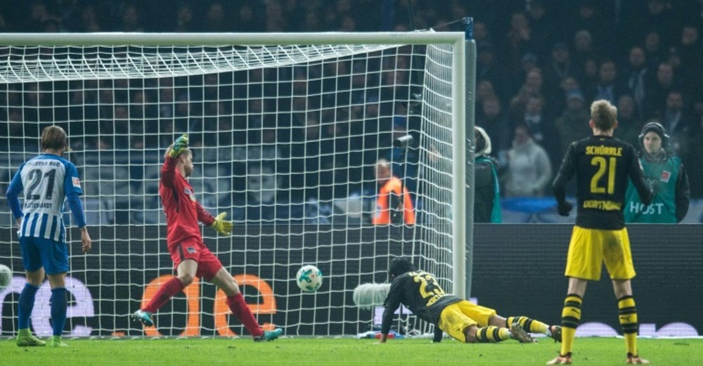El Borussia empató a uno ante el Hertha de Berlín. AFP