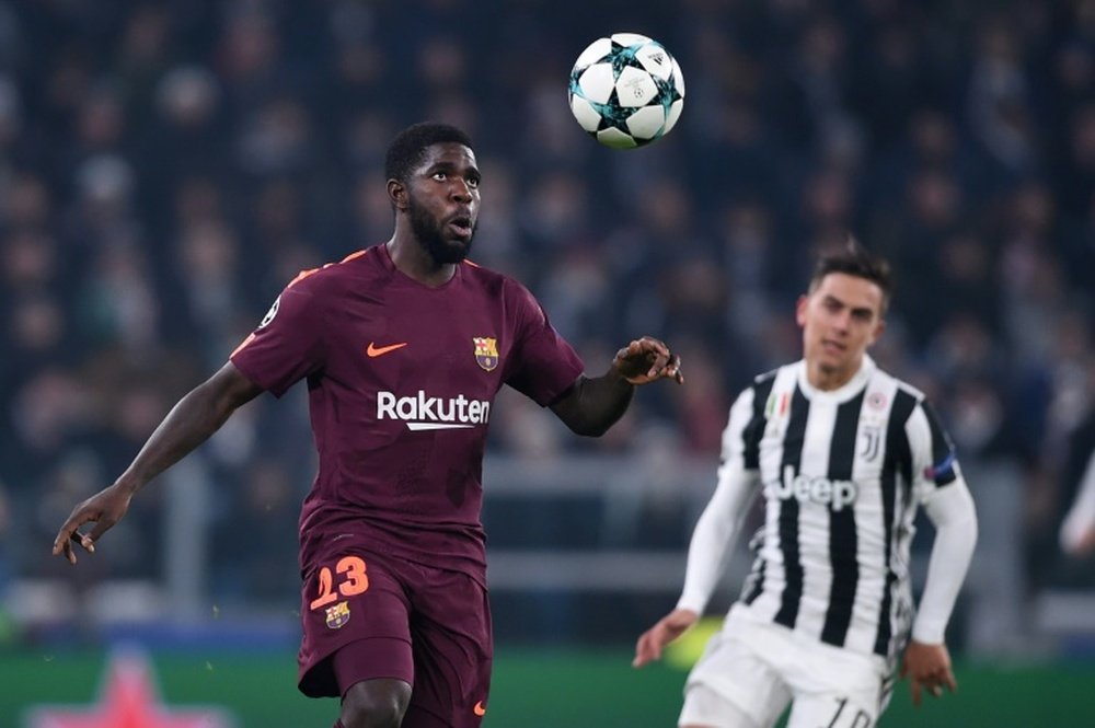 Umtiti a repris l'entraînement. AFP