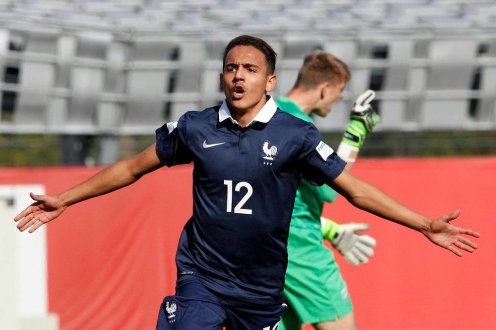 French player Bilal Boutobba celebrates his goal against New Zealand during the FIFA U-17 World Cup Chile 2015 football match in Puerto Montt, Chile on October 19, 2015. AFP PHOTO / Photosport - Sergio PinaFrench player Bilal Boutobba celebrates his goal against New Zealand during the FIFA U-17 World Cup Chile 2015 football match in Puerto Montt, Chile on October 19, 2015. AFP PHOTO / Photosport - Sergio Pina