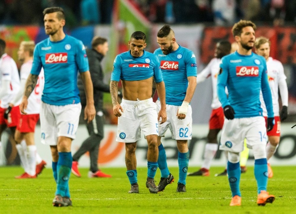Apesar do triunfo fora, o Napoli caiu da prova da UEFA. AFP