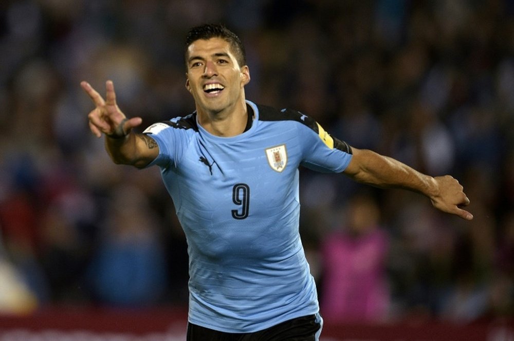 Luis Suárez anotó un gol ante Rusia. AFP