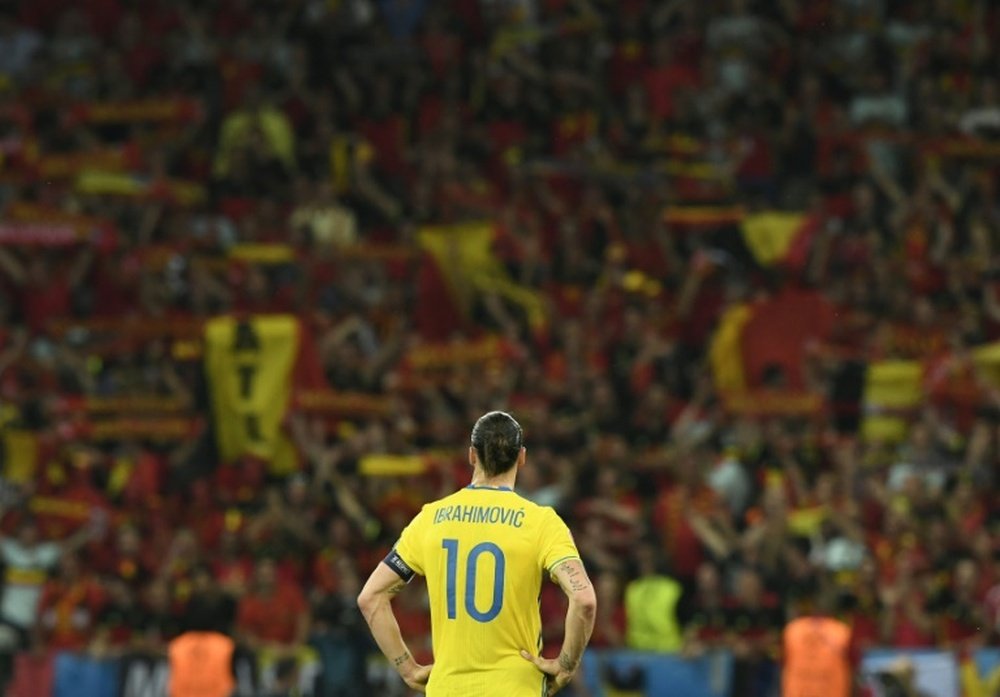Zlatan Ibrahimovic jugó su último partido con Suecia ante Bélgica en la Eurocopa de Francia. AFP