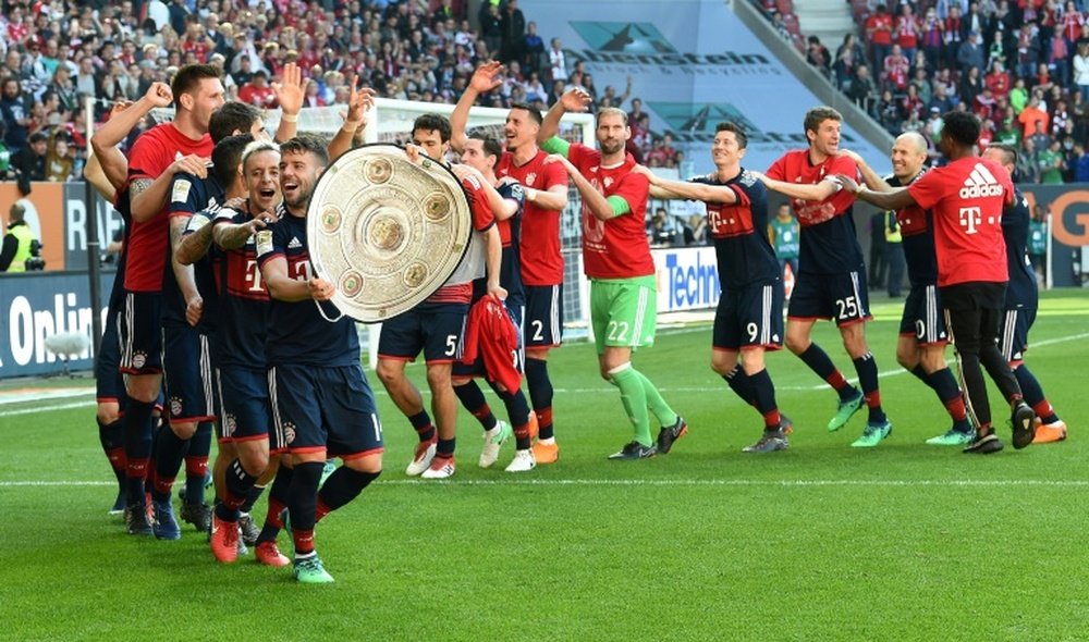 Bayern have won their sixth consecutive Bundesliga title. AFP