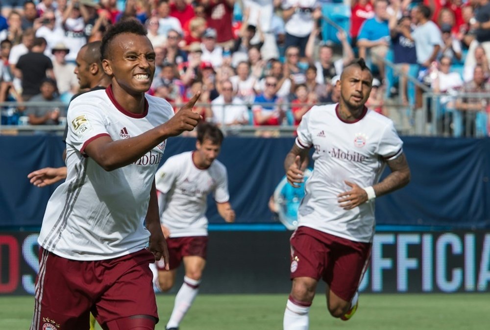 Julian Green exulte après avoir inscrit le 1er de ses 3 buts du Bayern face à l'Inter Milan