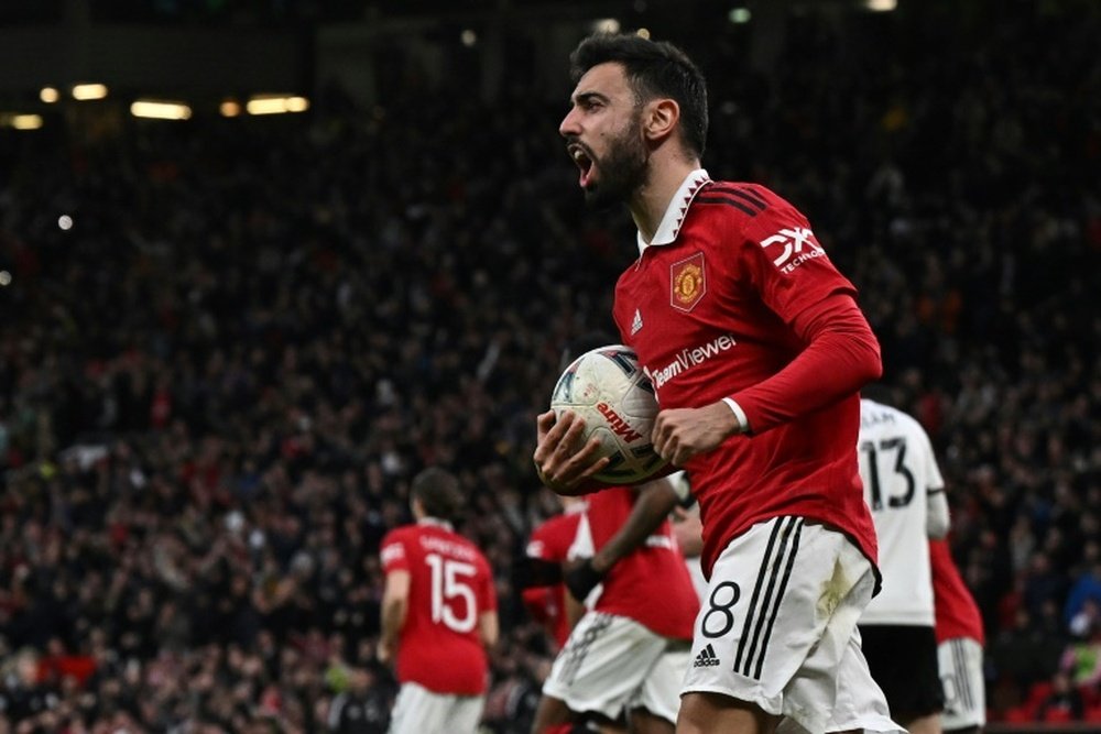 Bruno Fernandes and Sabitzer gave Man Utd the lead. AFP