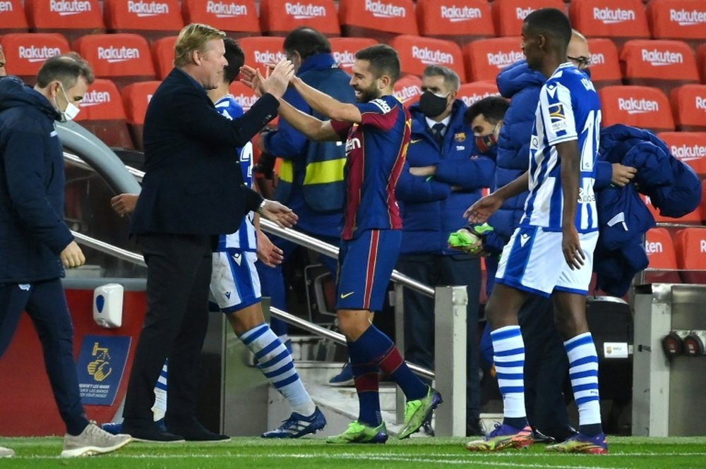 Jordi Alba está muy agradecido a Koeman. AFP