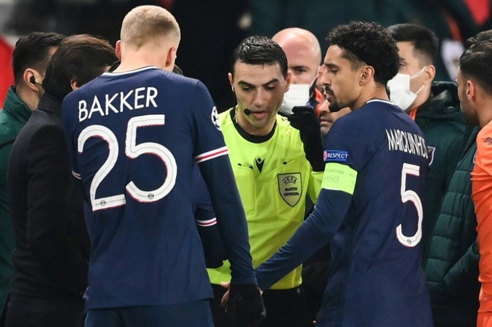 The Romanian FA are investigating what happened in the PSG v Basaksehir game. AFP