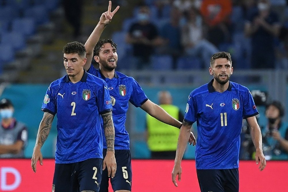 Italia volvió a hacer tres goles a su rival. AFP
