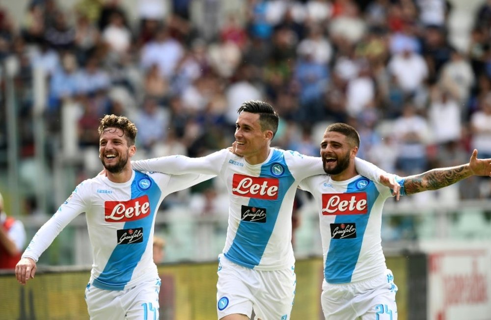 O Napoli tem feito muitos gols na liga. AFP