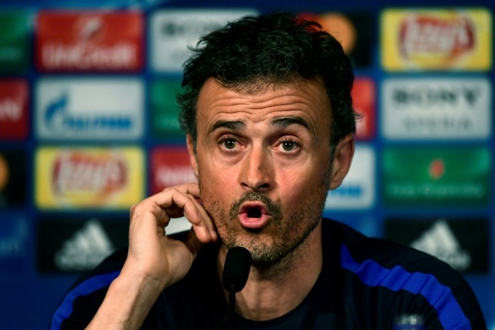 Barcelona coach Luis Enrique during a press conference. AFP