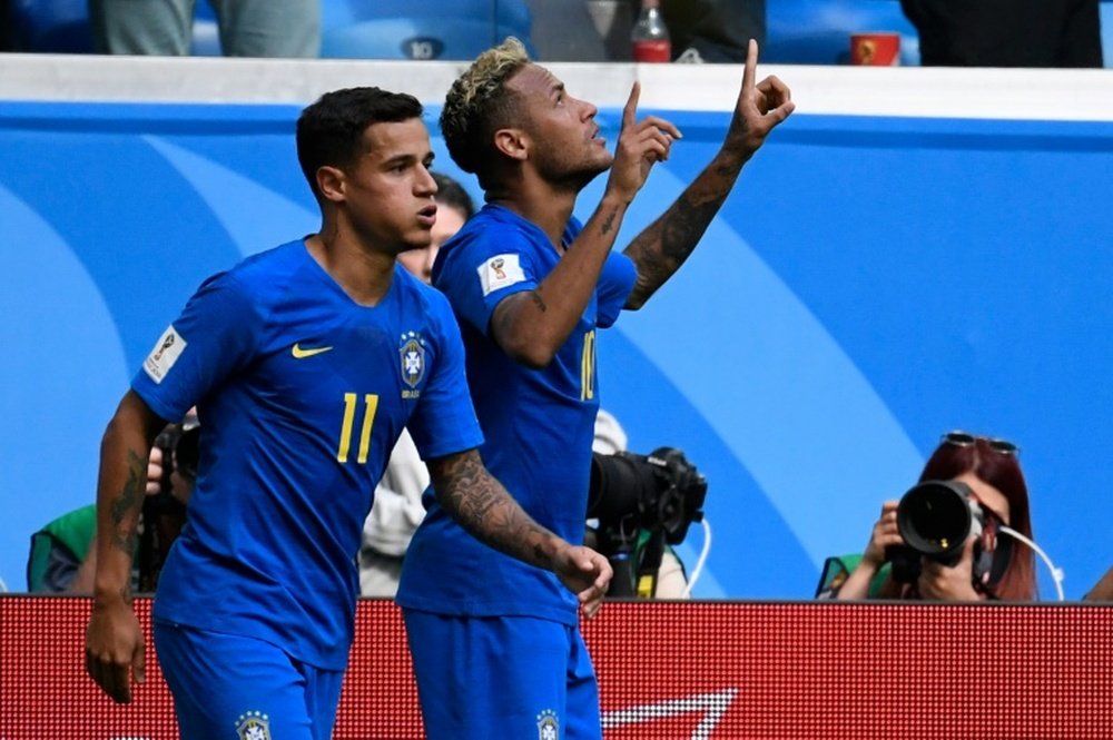 Coutinho and Neymar are the only ones to score for Brazil. AFP