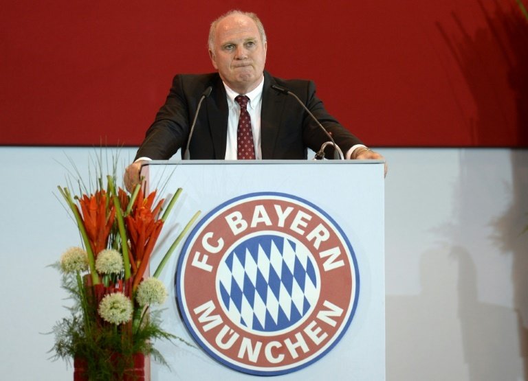Lancien président du Bayern Munich Uli Hoeness lors de lassemblée générale annuelle du club, le 2 mai 2014