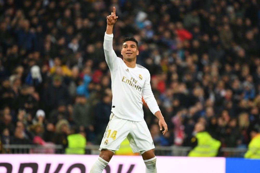 Casemiro est le deuxième meilleur buteur du Real cette saison. AFP