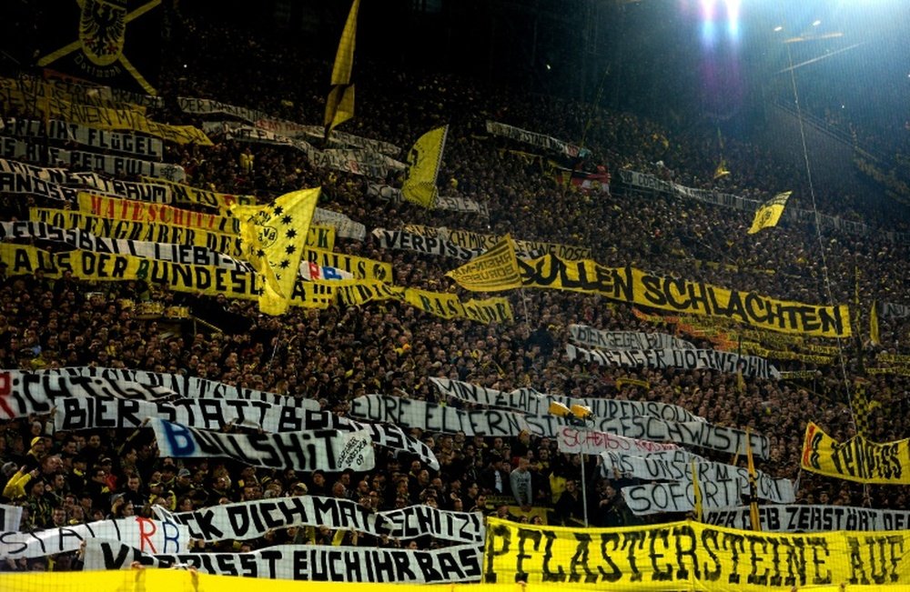 Des messages haineux des supporters de Dortmund avant le match de Bundesliga face à Leipzig. AFP
