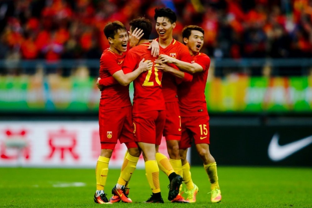 L'équipe nationale de Chine victorieuse de la Croatie, lors d'un tournoi amical. AFP