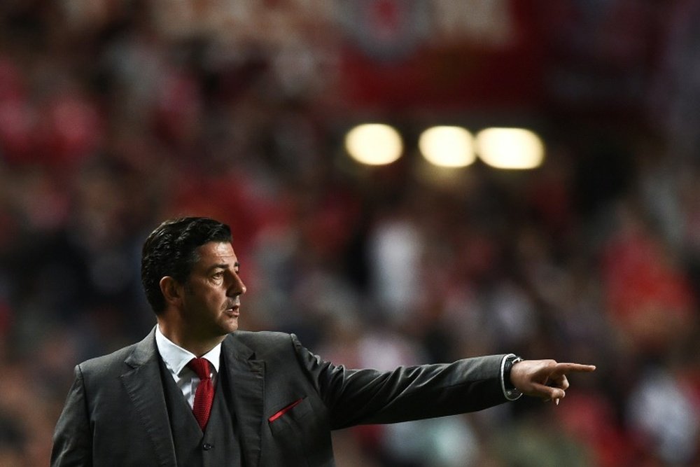 Le coach de Benfica Rui Vitoria, lors du classique portugais contre Porto. AFP