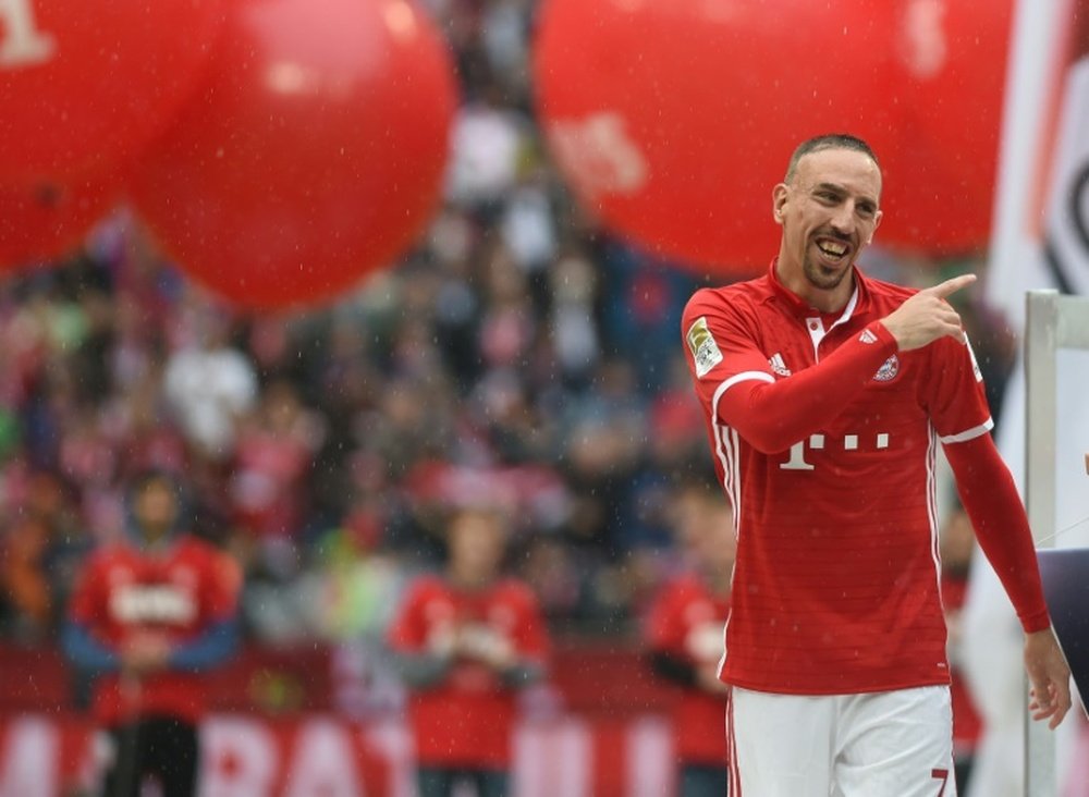 Franck Ribéry avec le Bayern Munich contre Hanovre, lors du dernier match de la saison. AFP