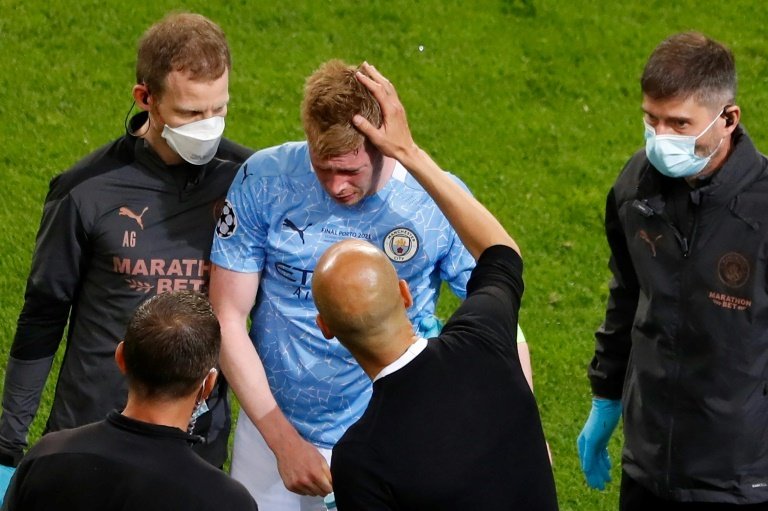 La lesión de Kevin de Bruyne fue sin duda un duro revés para el City. AFP
