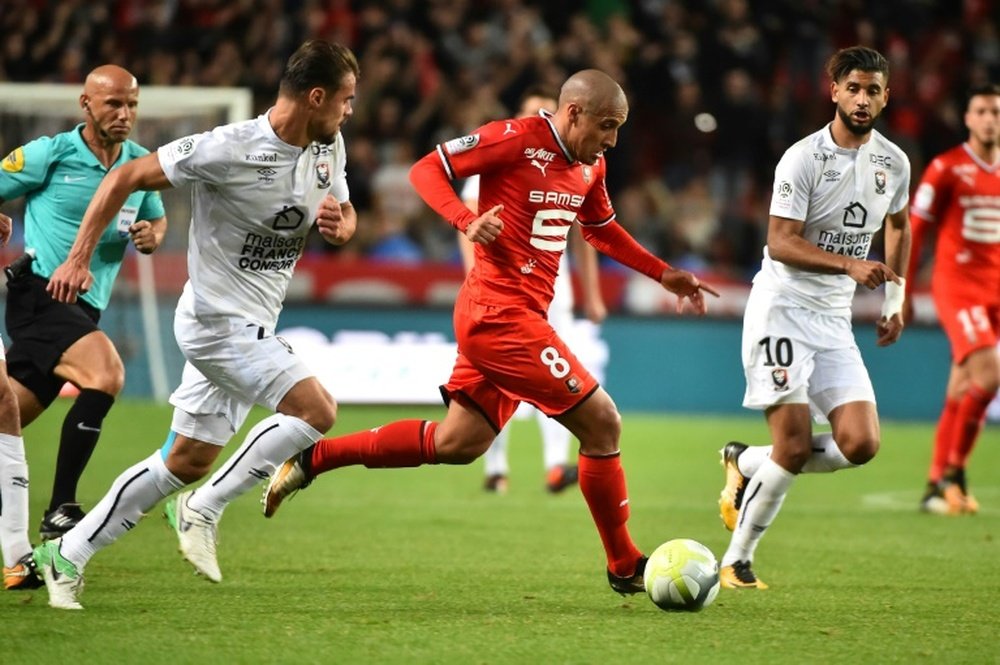 O criativo do Rennes deu o triunfo à sua equipe. AFP