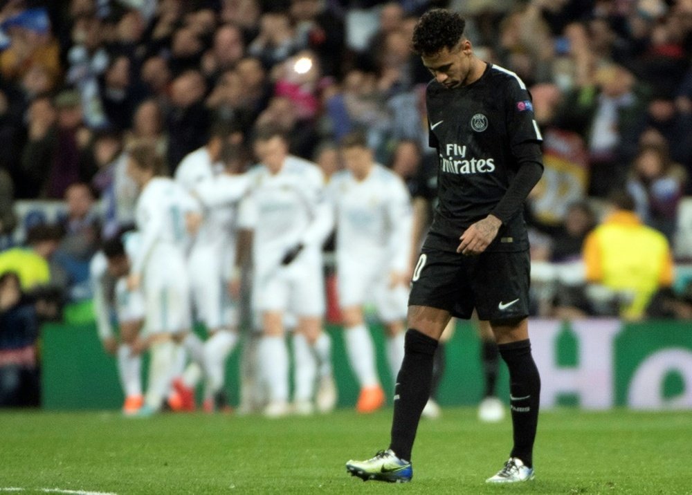 Neymar wasn't booked for his dive against Real Madrid in the Champions League. AFP