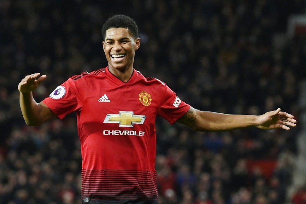 Marcus Rashford has been linked with the Catalan giants. AFP