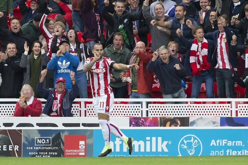 Jese scored the decisive goal for Stoke City. AFP