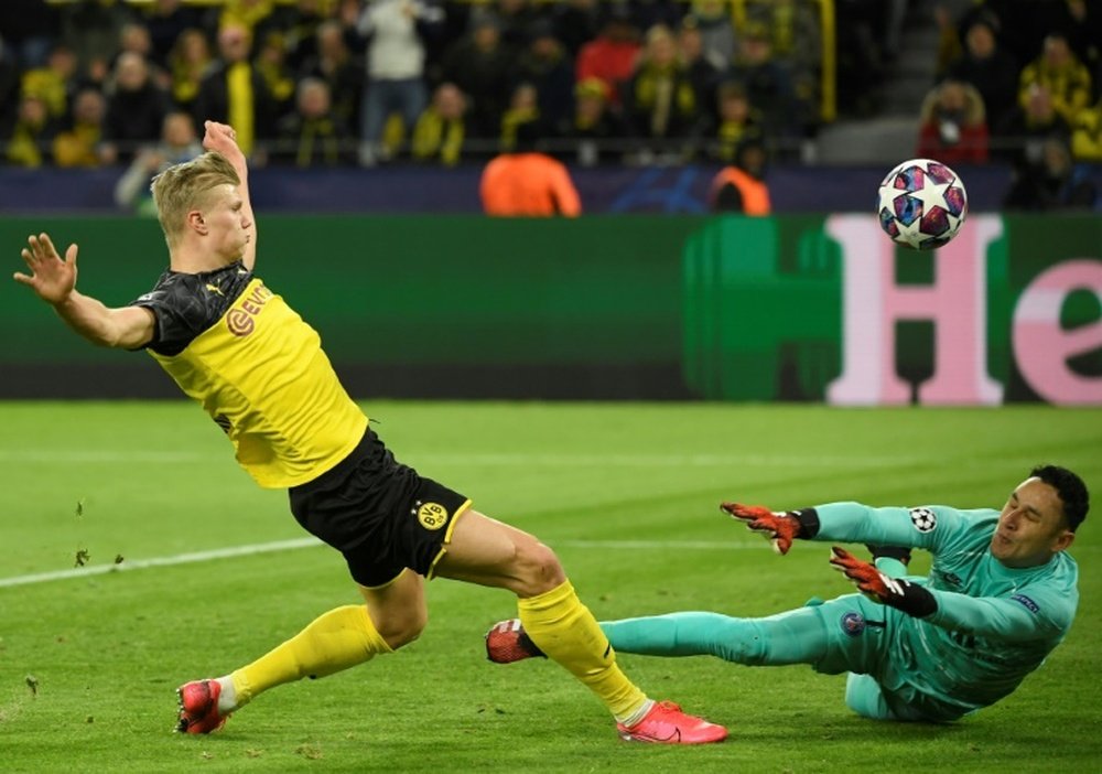 Haaland gave Dortmund a first leg lead over PSG in the Champions League last 16 tie. AFP