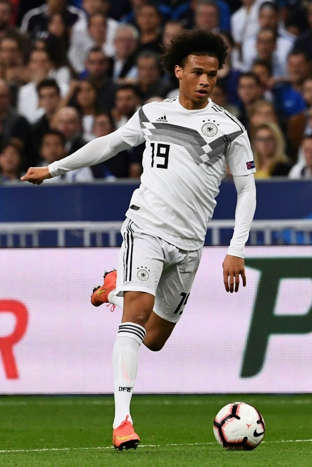Sane was one of the protagonists in the win over Russia. AFP